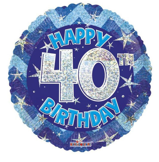 40th Birthday Balloon -Blue