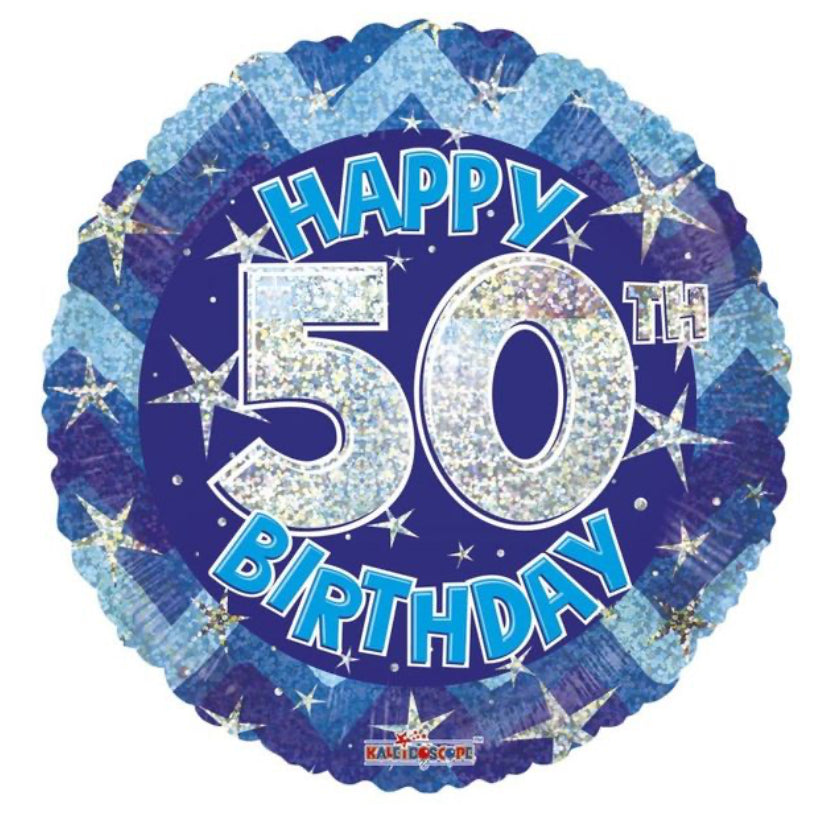 50th Birthday Balloon - Blue – TheYorkshireHamperCompany